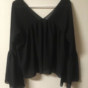 Bell sleeve flirty top